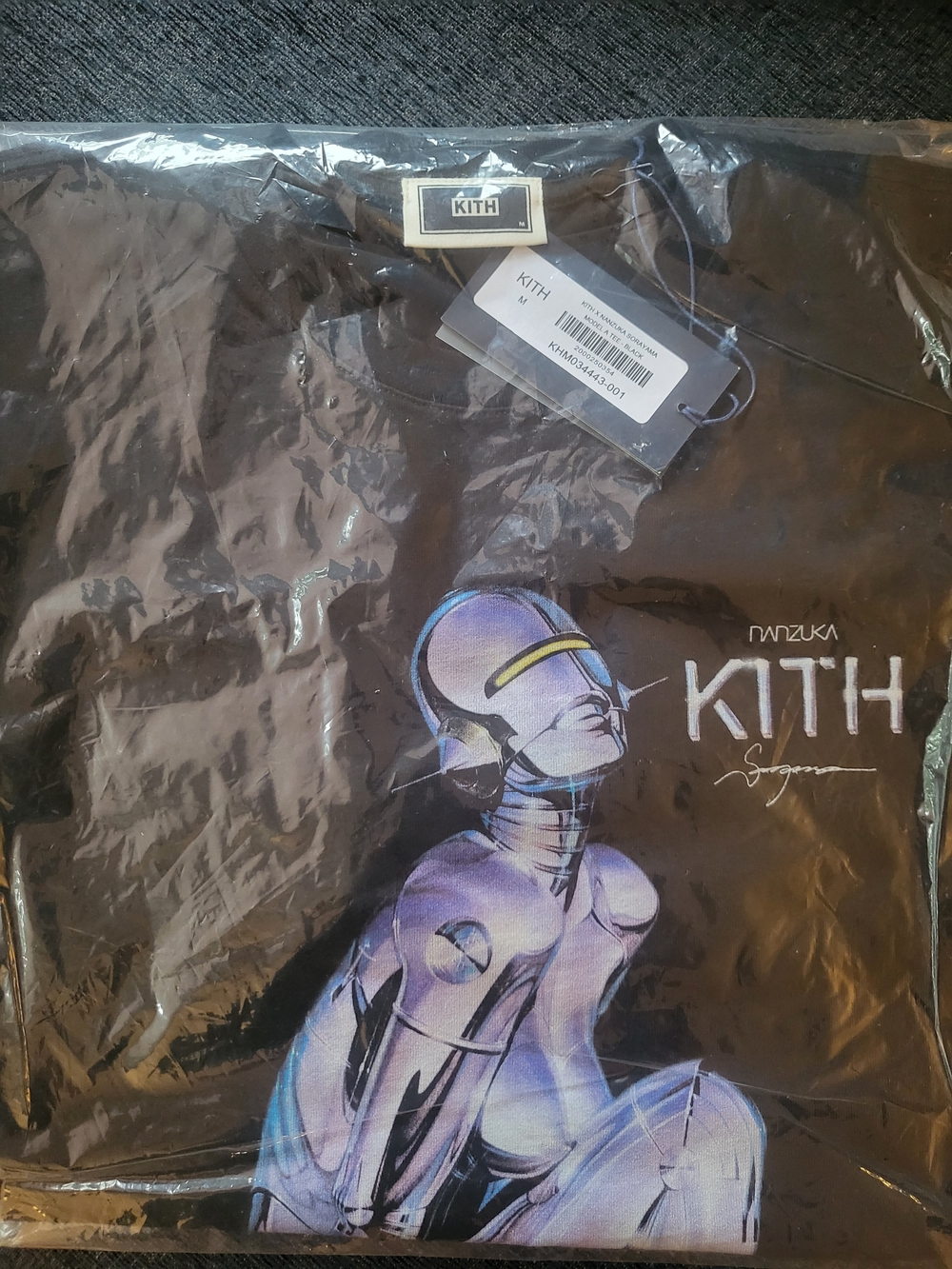 KITH X Sorayama Graphic Tee with Futuristic Robot Print - Black & Purple